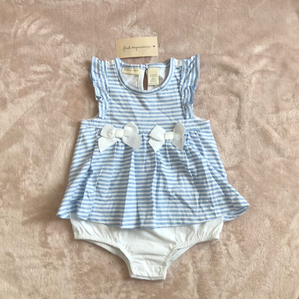 NWT Baby Blue Striped Onesie